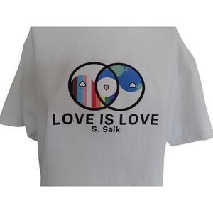 Love Is Love t shirt tee size Large Unisex Pride S. Saik music